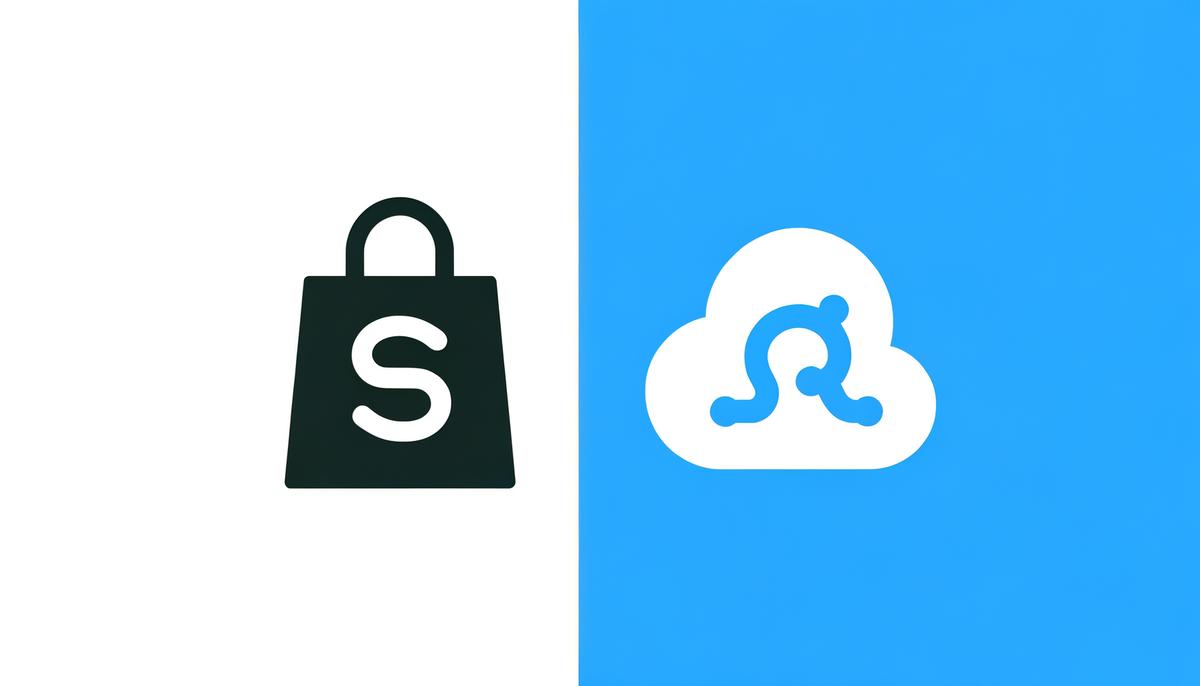 Comparison of Shopify and Salesforce logos displayed side by side