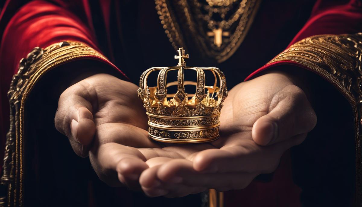An image of a person holding a key with a crown on top, symbolizing the importance of domain authority in achieving online dominance.
