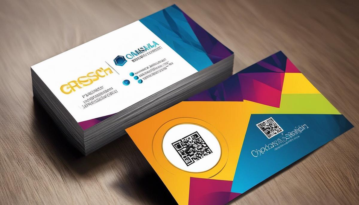 A professional business card design with bold and modern aesthetics.