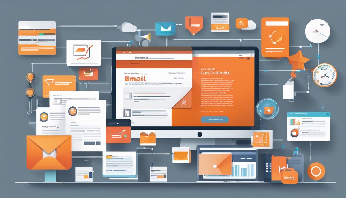 Image of HubSpot's email marketing tools, showcasing a user-friendly interface, automated workflows, segmentation capabilities, testing tools, integration with other software, and rich analytic reports.