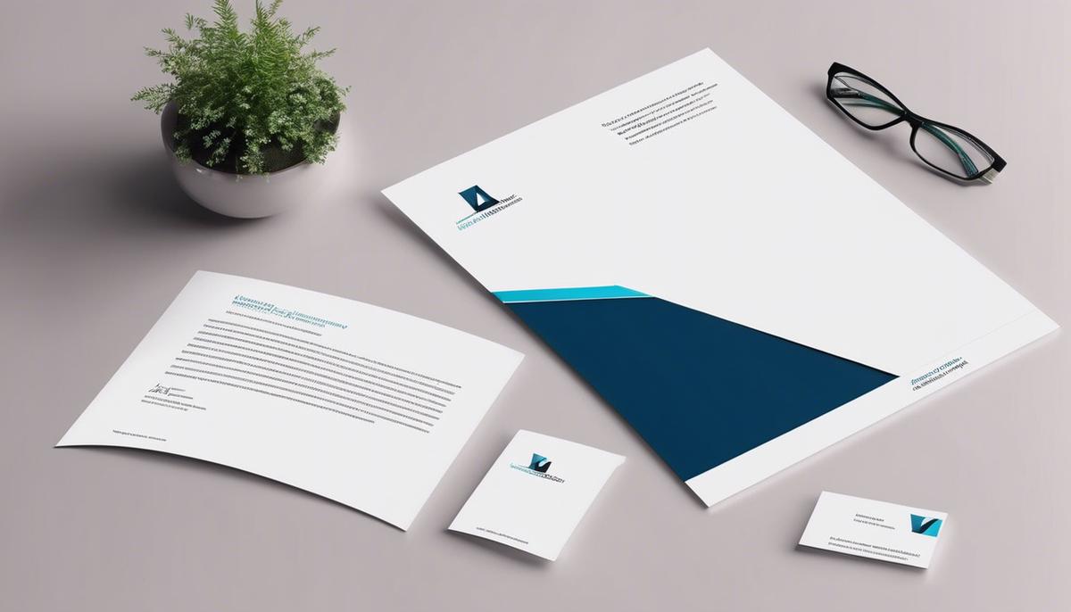 An image of a professional email letterhead with a clean design, featuring a bold logo, contact information, and minimalist color palette.