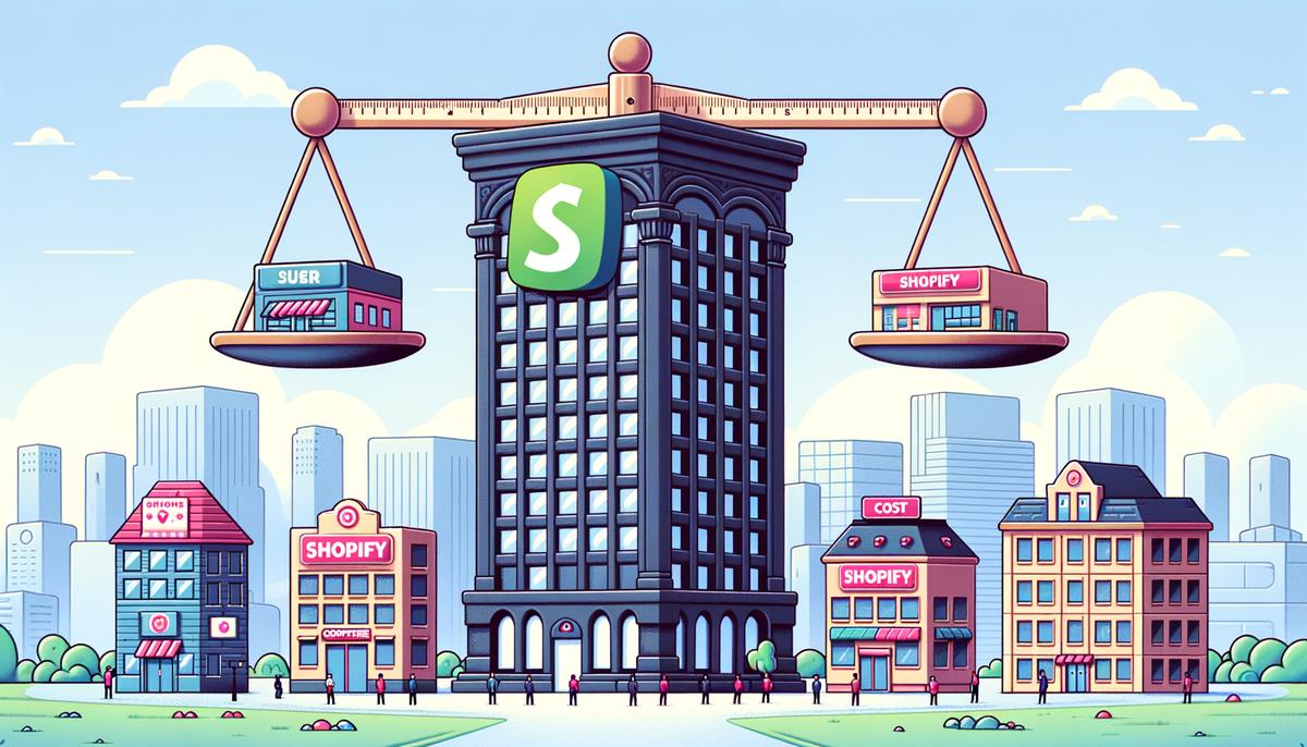 A visual representation of Shopify compared to its competitors for a website