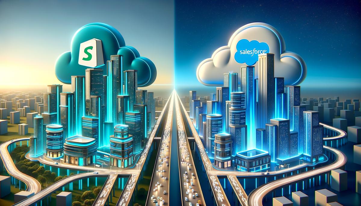 Visual representation of Shopify and Salesforce platforms and their integrations